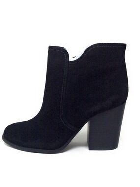 NEW Jessica Simpson Sadora Black Split Suede Block Heel Ankle Boots